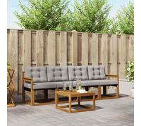 vidaXL Conjunto de sofás de exterior 5 uds. Gris Natural y Claro