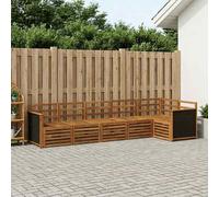 vidaXL Conjunto de sofás de exterior 5 uds. Natural