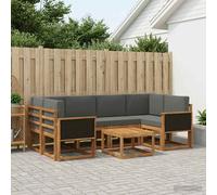 vidaXL Conjunto de sofás de exterior 5 uds. Natural y Antracita