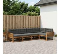 vidaXL Conjunto de sofás de exterior 5 uds. Natural y Antracita