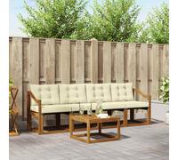 vidaXL Conjunto de sofás de exterior 5 uds. Natural y Crema