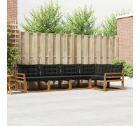 vidaXL Conjunto de sofás de exterior 5 uds. Natural y negro