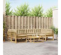 vidaXL Conjunto de sofás de exterior 5 uds. y Beige