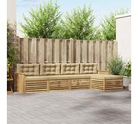 vidaXL Conjunto de sofás de exterior 5 uds. y Beige