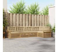 vidaXL Conjunto de sofás de exterior 5 uds. y Beige Poliéster