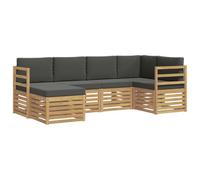 vidaXL Conjunto de sofás de Exterior 6 pcs Blanco y Antracita, Sofá Exterior, Moderno y seccional, para jardín, Muebles de Patio, Conjunto cómodo para terraza
