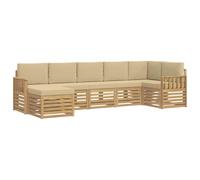 vidaXL Conjunto de sofás de Exterior 6 pcs Blanco y Beige, Descubre Sofás Exteriores Modernos, Muebles Seccionales para Terrazas, y Lounges de Jardín para Tu Patio