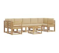 vidaXL Conjunto de sofás de Exterior 6 pcs, Sofá Moderno para Exteriores, Asientos Flexibles, Madera de Acacia, Patio, jardín Modular, sección de jardín