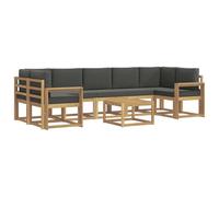 vidaXL Conjunto de sofás de Exterior 6 pcs, Sofá Moderno para Exteriores, Asientos Flexibles, Madera de Acacia, Patio, jardín Modular, sección de jardín
