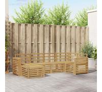 vidaXL Conjunto de sofás de exterior 6 uds. Blanco Poliéster