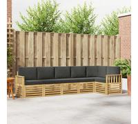 vidaXL Conjunto de sofás de exterior 6 uds. Blanco y Antracita