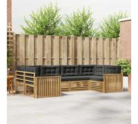 vidaXL Juego de sofás de exterior, 6 piezas, color blanco y gris antracita