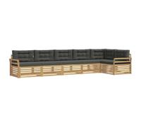 vidaXL Conjunto de sofás de exterior 6 uds. Blanco y Antracita