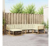 vidaXL Conjunto de sofás de exterior 6 uds. Blanco y Crema