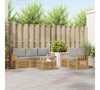 vidaXL Juegos de sofás Madera de Acacia Sólida, Sofá seccional Duradero, Moderno Mueble de Patio, área Exterior cómoda, Ideal para relajar y Disfrutar