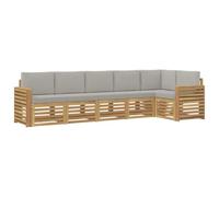 vidaXL Conjunto de sofás de Exterior 6 uds. Blanco y Gris Claro