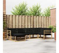 vidaXL Conjunto de sofás de exterior 6 uds. Blanco y Negro