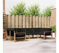 vidaXL Conjunto de sofás de exterior 6 uds. Blanco y Negro