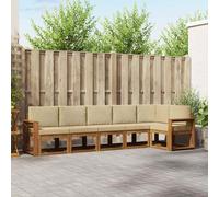 vidaXL Juego de sofás de exterior, 6 piezas, color natural y beige