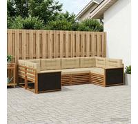 vidaXL Conjunto de sofás de exterior 6 uds. Natural y Beige