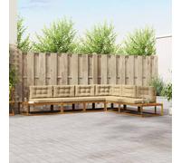 vidaXL Juego de sofás de exterior, 6 piezas, color natural y beige