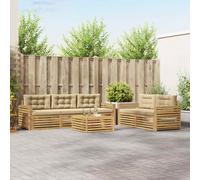 vidaXL Conjunto de sofás de exterior 6 uds. y Beige