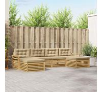 vidaXL Conjunto de sofás de exterior 6 uds. y Beige