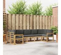 vidaXL Conjunto de sofás de exterior 7 pcs Blanco y Antracita