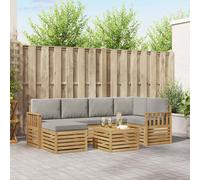vidaXL Conjunto de sofás de exterior 7 pcs Blanco y Gris Claro
