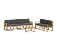vidaXL Conjunto de sofás de Exterior 7 pcs, Sofá de jardín, Moderno y cómodo, Muebles seccionales, Juego para Patio, Asientos en terraza
