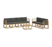 vidaXL Conjunto de sofás de Exterior 7 pcs, Sofá de jardín, Moderno y cómodo, Muebles seccionales, Juego para Patio, Asientos en terraza