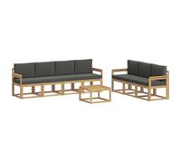 vidaXL Conjunto de sofás de Exterior 7 pcs, Sofá de jardín, Moderno y cómodo, Muebles seccionales, Juego para Patio, Asientos en terraza