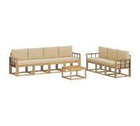 vidaXL Conjunto de sofás de Exterior 7 pcs, Sofá de jardín, Moderno y cómodo, Muebles seccionales, Juego para Patio, Asientos en terraza
