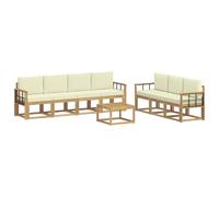 vidaXL Conjunto de sofás de Exterior 7 pcs, Sofá de jardín, Moderno y cómodo, Muebles seccionales, Juego para Patio, Asientos en terraza