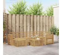 vidaXL Conjunto de sofás de exterior 7 uds. Blanco Poliéster