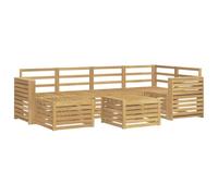 vidaXL Conjunto de sofás de exterior 7 uds. Blanco Poliéster