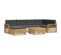 vidaXL Conjunto de sofás de Exterior 7 uds. Blanco y Antracita