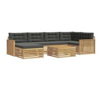 vidaXL Conjunto de sofás de exterior 7 uds. Blanco y Antracita
