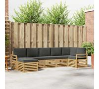vidaXL Conjunto de sofás de exterior 7 uds. Blanco y Antracita