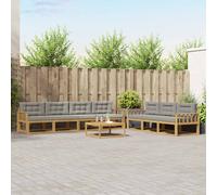 vidaXL Conjunto de sofás de exterior 7 uds. Blanco y Gris Claro