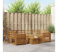 vidaXL Conjunto de sofás de exterior 7 uds. Natural