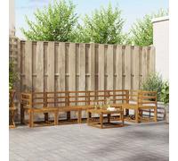 vidaXL Conjunto de sofás de exterior 7 uds. Natural