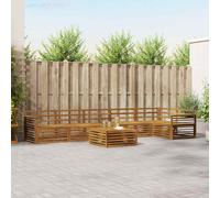 vidaXL Conjunto de sofás de exterior 7 uds. Natural