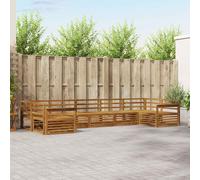 vidaXL Juego de sofás de exterior, 7 piezas, madera maciza de acacia natural