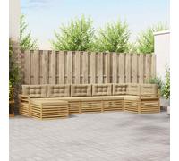 vidaXL Conjunto de sofás de exterior 7 uds. y Beige