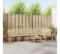 vidaXL Conjunto de sofás de exterior 7 uds. y Beige