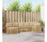 vidaXL Conjunto de sofás de exterior 7 uds. y Beige