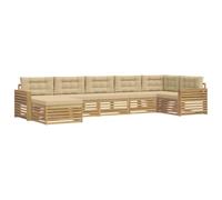 vidaXL Conjunto de sofás de Exterior 7 uds. y Beige