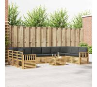 vidaXL Conjunto de sofás de exterior 8 pcs Blanco y Antracita