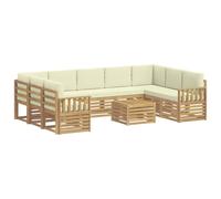 vidaXL Conjunto de sofás de Exterior 8 pcs Blanco y Crema, Muebles de Jardín, Sofá Exterior Moderno, Set Seccional para Terraza y Patio, Diseño Duradero y Cómodo